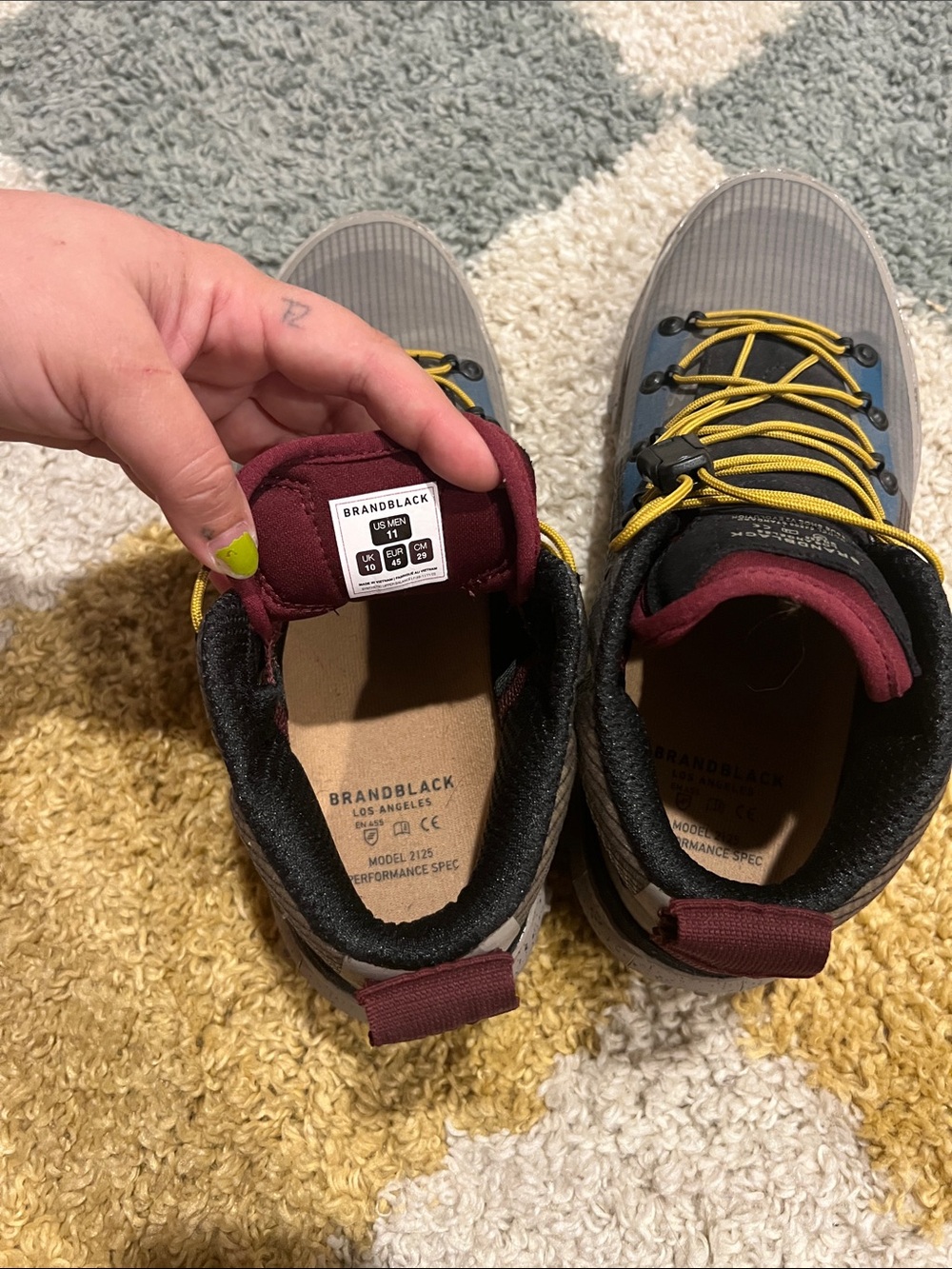 Brandblack Sansin Gray and Burgundy Hybrid Hiking Shoe - Picture 7 of 10